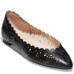 Cole Haan Women's Callie Cutout Leather Scallop Trim Ballet Flats In Black Sz 9 Photo 1