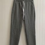 Loft  Soft Knit Tapered Pull-On Elastic Drawstring Pant Gray White Pinstripe XSP Photo 0