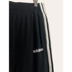 Adidas  Black Three Stripe Drawstring Athleisure Active Jogger Pants Size Medium Photo 4