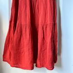 Anthropologie Women’s Rust Pink 100% Cotton Crepe Sleeveless Midi Dress Medium Photo 4