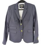 J CREW 10 School Boy Blazer Navy Gold 2 button Wool Stretch Single Breasted Blue Photo 1