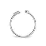 Boutique Dainty White Gold Filled Ring with Baguette‎ & Round Simulate, Adjustable Photo 11