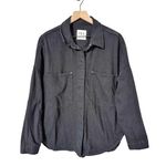 ZARA Oversized Denim Shirt Jacket Black Photo 0