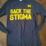 Gildan University Of Michigan  Navy Long Sleeve with Yellow Michigan Size Small Photo 0