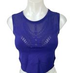 Athleta  Ujjayi Blue Sleeveless Mesh Activewear Yoga Pullover Crop Tank Top S/M Photo 0