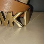 Michael Kors Women's Reversible Gold MK Logo Belt Size 42 Photo 8