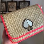 Kate Spade Authentic  Stiched/straw/leather TWIST LOCK Shoulder/ Crossbody Bag Photo 13