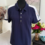 Ralph Lauren  Lauren Active Navy and White Polo Shirt Photo 0