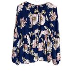 Altar'd State  Navy & Pink Floral Oversized Blousy Top Photo 8