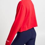 SoulCycle NWOT  embroidered lace up cropped sweatshirt sz XL Photo 3