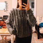 Lumière Gray Shaggy Sweater  Photo 0