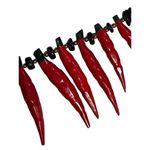 Wood Red Hot Chili Pepper Statement Necklace & Dangle Earrings Jewelry Set Vtg Photo 6