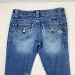 Miss Me Low Rise Straight Leg Cuffed Distressed Blue Jean Back Flap Pocket SZ 27 Photo 7