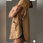 Pilcro Anthropologie  side tie hooded poncho vest in camel colored tan. Size XS Photo 1