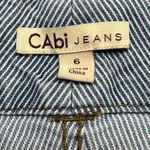 CAbi Jeans Denim Blue Mini Pinstripe Cuffed Bermuda Jean Shorts Size 6 Photo 3
