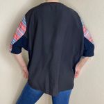 ZARA Trafaluc Black, Red, & Navy Oversized Tribal Printed Shirt Photo 5