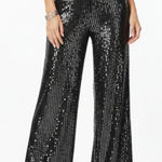 Neiman Marcus  Black Sequins Full Length Evening Occassion Pants S 0 Photo 0