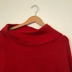 Vila Milano Solid Bright Red Cowl Neck Nylon WOOL Blend Side Zip Sweater Medium Photo 0