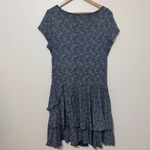 Ralph Lauren  Floral Paisley Midi Dress Size Large Blue Cotton Ruffle Photo 5