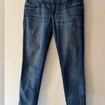 Paige Jimmy Jimmy Dark Wash Slightly Distressed Skinny Jeans Photo 0