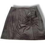 Free People NWT Faux Leather Black Mini Skirt | Ruched Front | Size M Photo 4