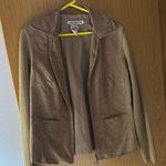 Vintage Tan Jacket with Ribbed Sleeves Size L Photo 0