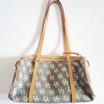Dooney & Bourke Y2K Vintage Signature Canvas Small Barrel Bag Photo 0
