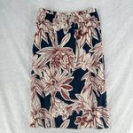 Rachel Zoe Midi Faux Wrap Skirt Womens L Multicolor Floral Linen Elastic Waist Photo 3