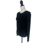 Brunello Cucinelli  Monili Trim Virgin Wool Low Back Long Sleeve Top Dark Gray Photo 5