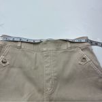 Spanx  Tan Khaki Wide Leg Womens Size Medium Button-Detail Pants Pull-On *FLAW Photo 6