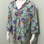 Soft Surroundings  Green Floral PJ Shirt Photo 0