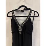 Black Halter Dress Embellished Neckline Party Cocktail Sleeveless Mini Cosima Size 12 Photo 2