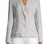 Eileen Fisher  grey sparkle lightweight organic linen shaped blazer jacket C25 Photo 0