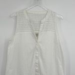 Ann Taylor Loft dress women's 14 sleeveless tank eyelet lace shift white boho Photo 3
