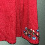 Vintage heart embroidered sweater Coldwater Creek, Red, Sweater, Floral Grandma Size L Photo 5