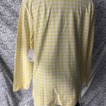 Croft & Barrow  2X Yellow Gingham Long Sleeve Top NWT Photo 3