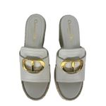 Christian Dior White CD Montaigne Wedge Slide Sandals Photo 10