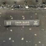 ZARA Basic Swiss Dot Blouse Black White Long Sleeve Sheer Split V-Neck Photo 4