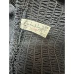 Free People Intimately  Black Smocked Puff Sleeve Romantic Coquette Crop Top Sz L Photo 3