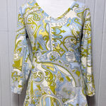 J. McLaughlin  Catalina paisley V-neck 3/4 Sleeve Top Size S‎ Photo 0