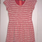 Maison Jules  bubblegum pink white striped dress‎ fit flare women’s size medium Photo 0