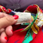 Style My Way Vintage Red and Green Tie Front Mini Dress Photo 5