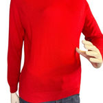 draper's & damon's Draper’s & Damons Red Mock Neck Sweater, Back Acrylic Quarter Zipper Size PM. Photo 9