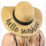 Brook + Bay‎ paper sunhat hello sunshine one size fits most Tan Photo 1