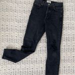 AGOLDE Nico High Rise Slim Jeans Distressed Crop Denim Black (Size 25) Photo 1