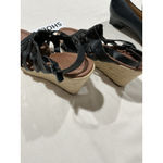 Faded Glory Woman’s  Black Strappy Sling back Open Toe Sandals 8 Photo 2