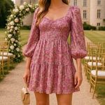 Crystal Doll  Mini Dress Smocked Cottagecore Wedding Vaca Resort Yacht Summer L Photo 1