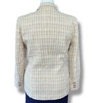Attitude Unknown Womens Tweed Blazer Suit Jacket Khaki White Plaid Large Tan Photo 5
