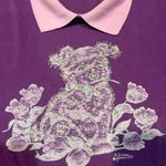 Morning Sun Purple Collared Teddy Bear Flower Vintage 80’s Retro T Shirt Size 1X Photo 2