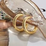 Gold Hoop Earrings| 14K Gold Plated| Lightweight| Hypoallergenic| Open Hoop Photo 5